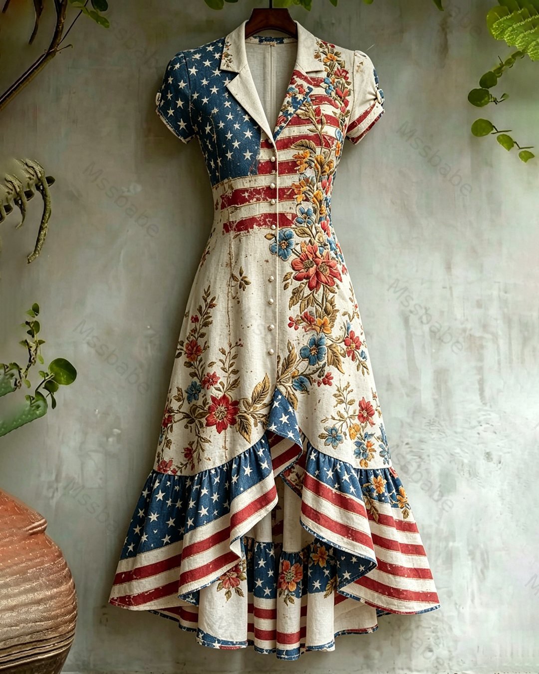 Women's Color-Block Embroidered Dress—Celebrating the 250th Anniversary of the United States 4085