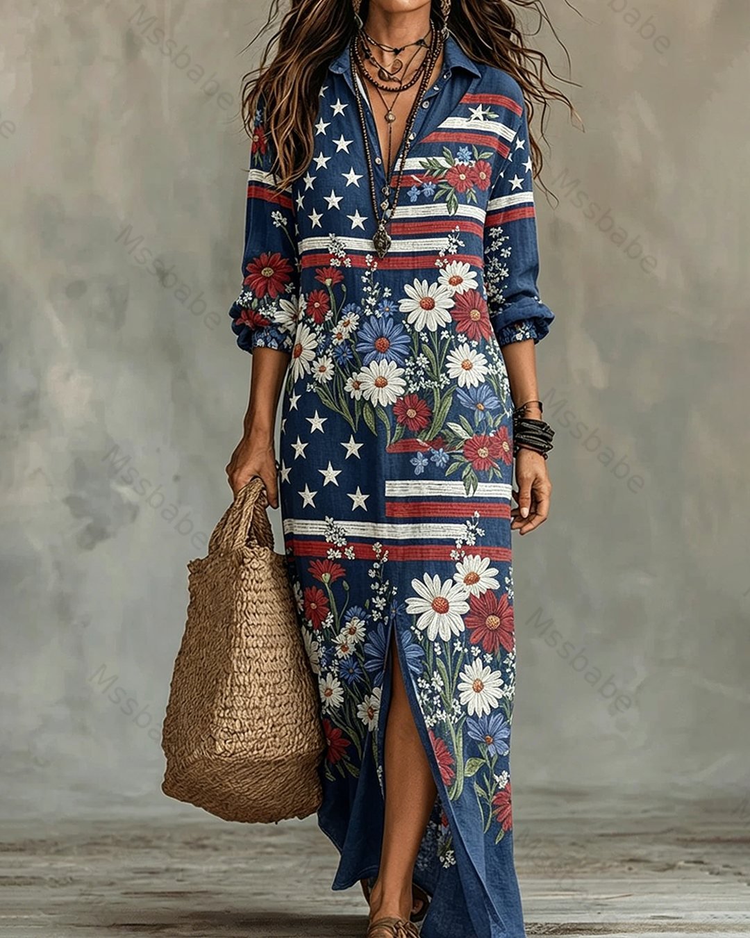 Women's 250th Anniversary of American Independence Casual Linen Dress5780
