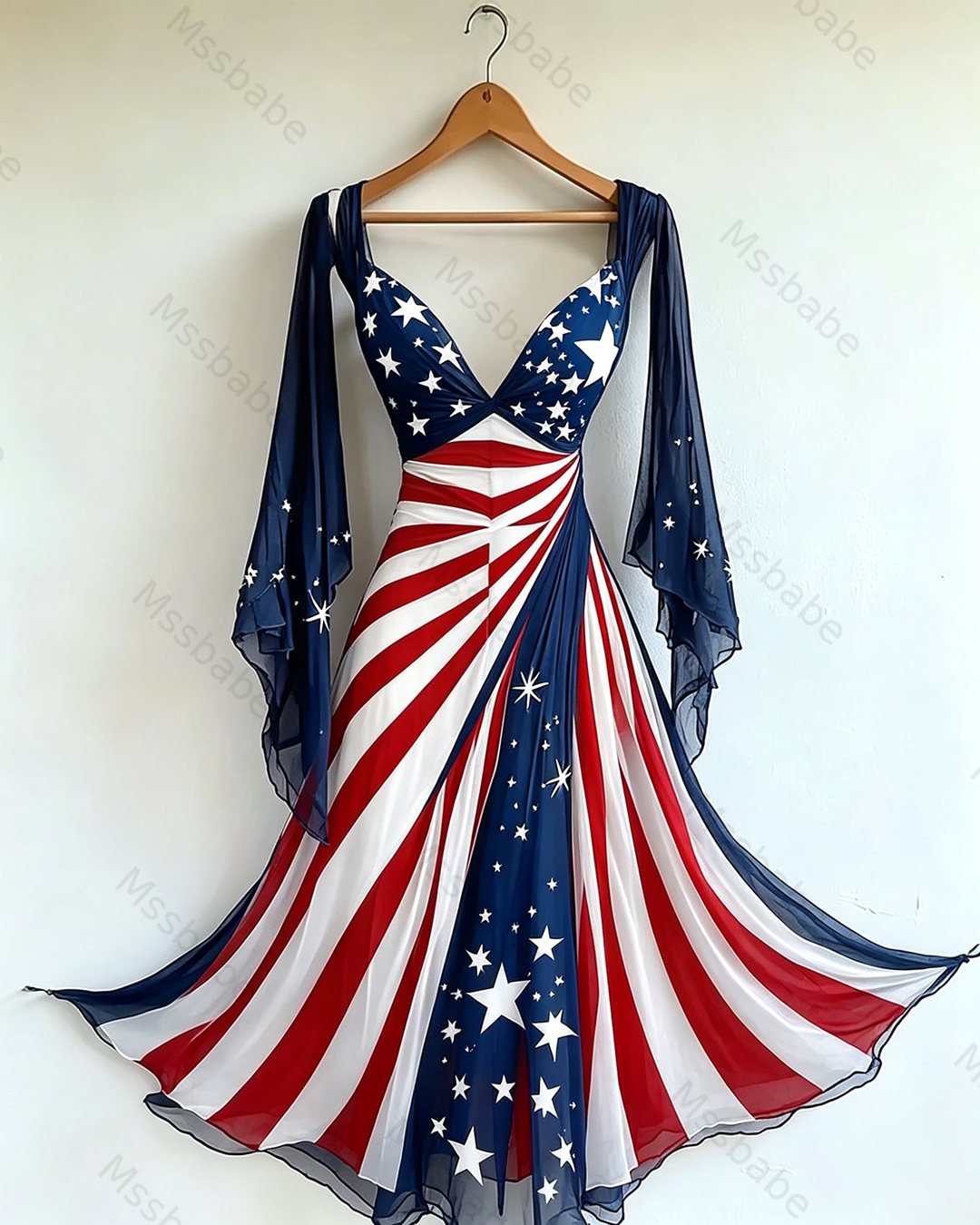 Women's 250th Anniversary of American Independence Casual Linen Dress5657