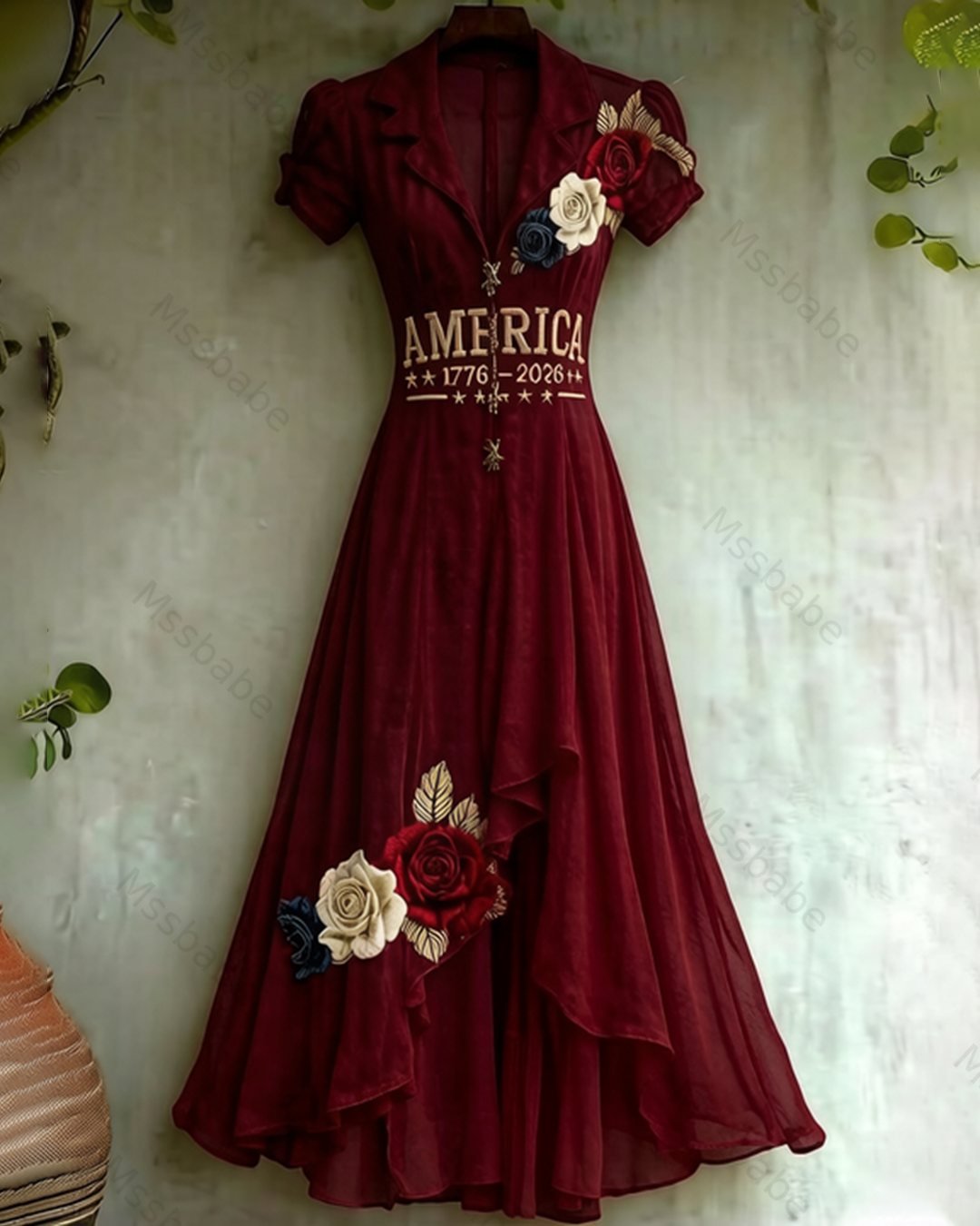 Women's Color-Block Embroidered Dress—Celebrating the 250th Anniversary of the United States 9270