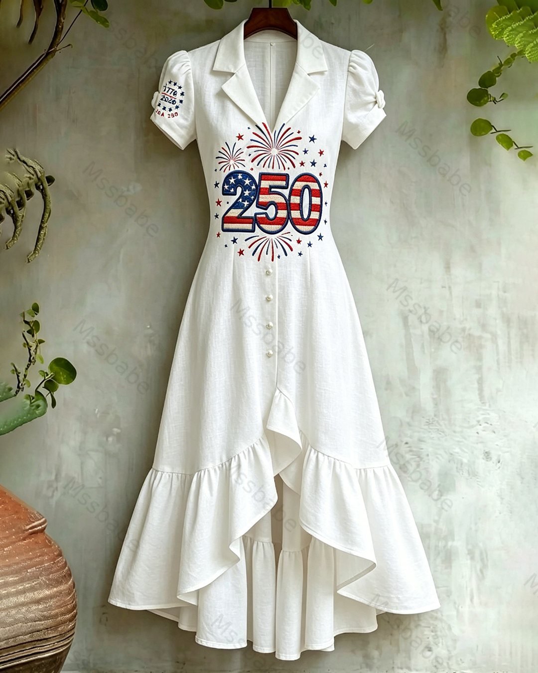 Women's Color-Block Embroidered Dress—Celebrating the 250th Anniversary of the United States 9032