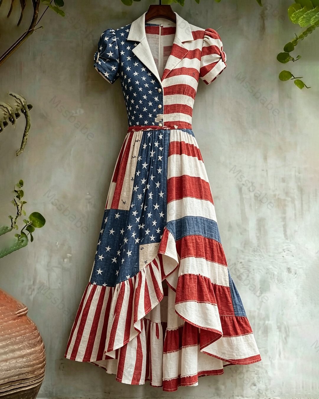 Women's Color-Block Embroidered Dress—Celebrating the 250th Anniversary of the United States 8373
