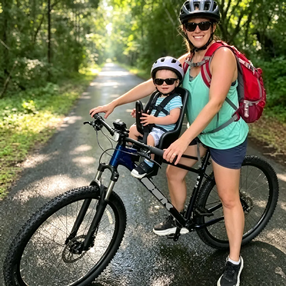 Front-Mounted Kids Mountain Bike Seat & Handlebar Set