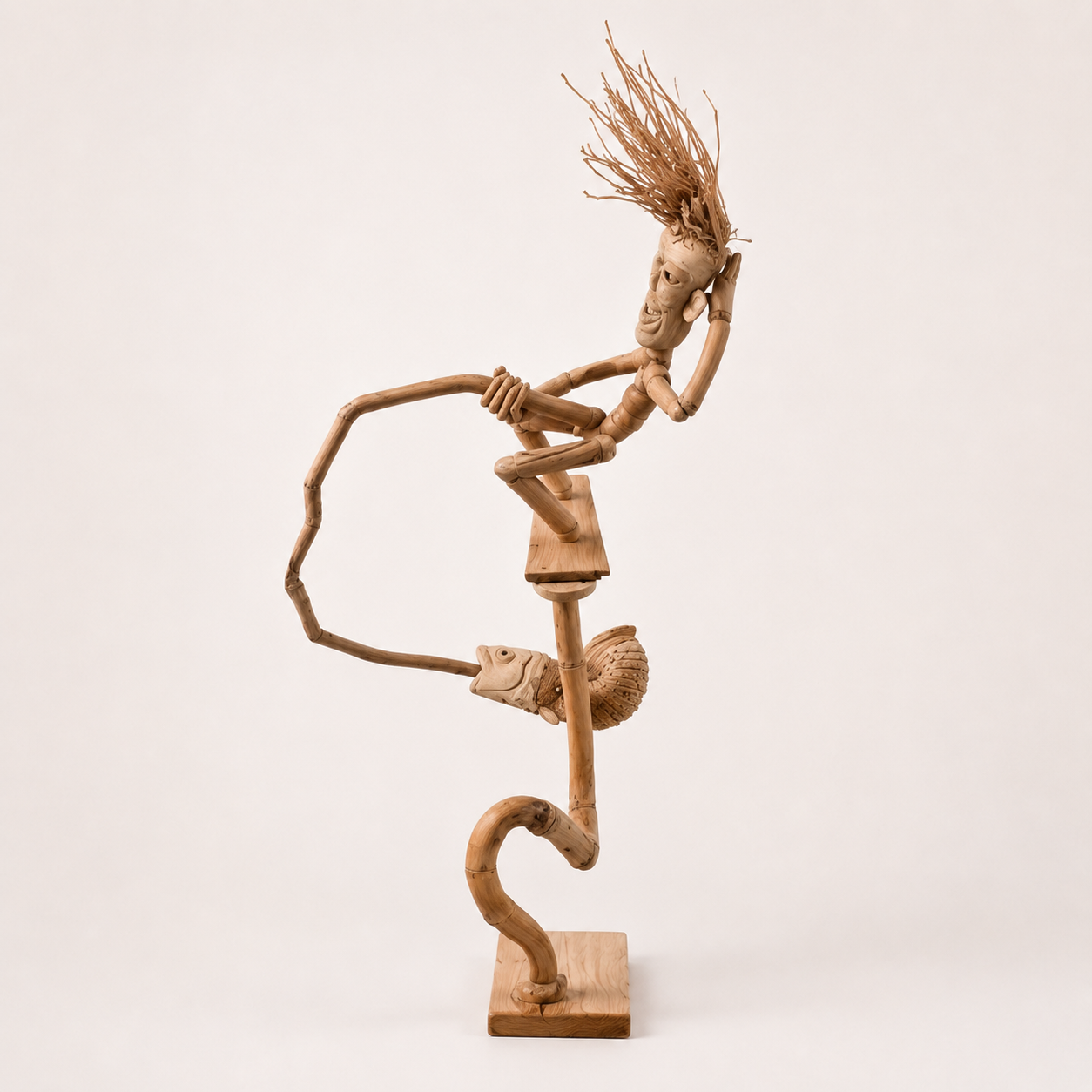 [Copy]Handcrafted Kinetic Fishing Sculpture
