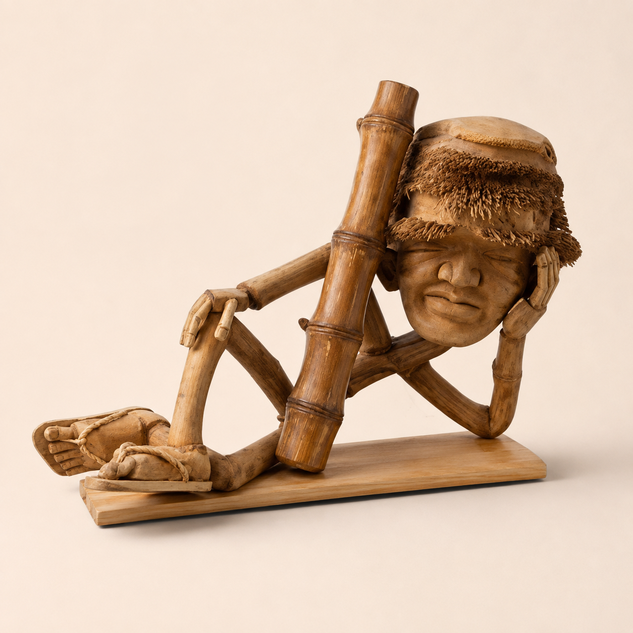The Daydreamer — Handcrafted Bamboo & Wood Sculpture