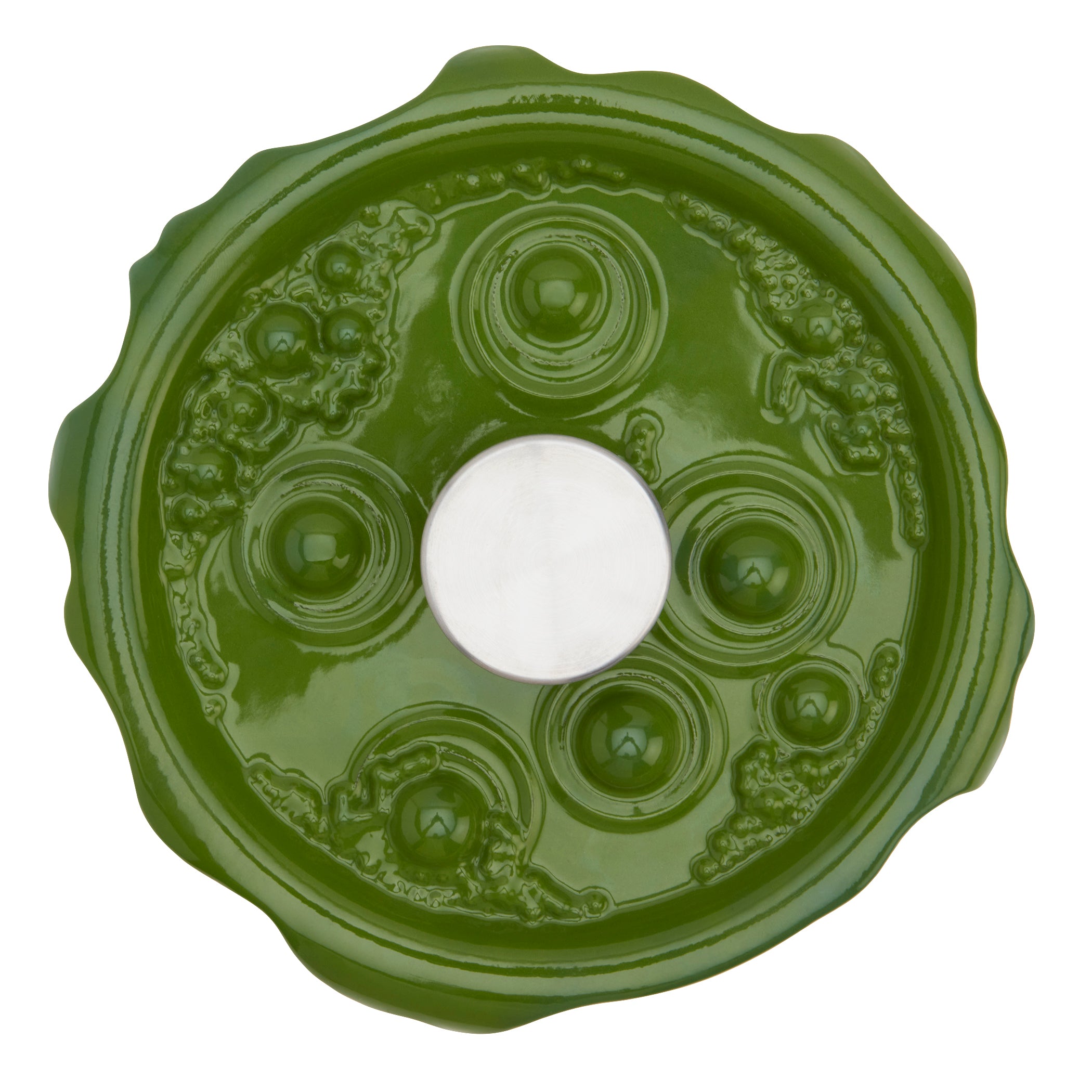 Cast Iron Cauldron Pot with Green 'Bubbling' Lid