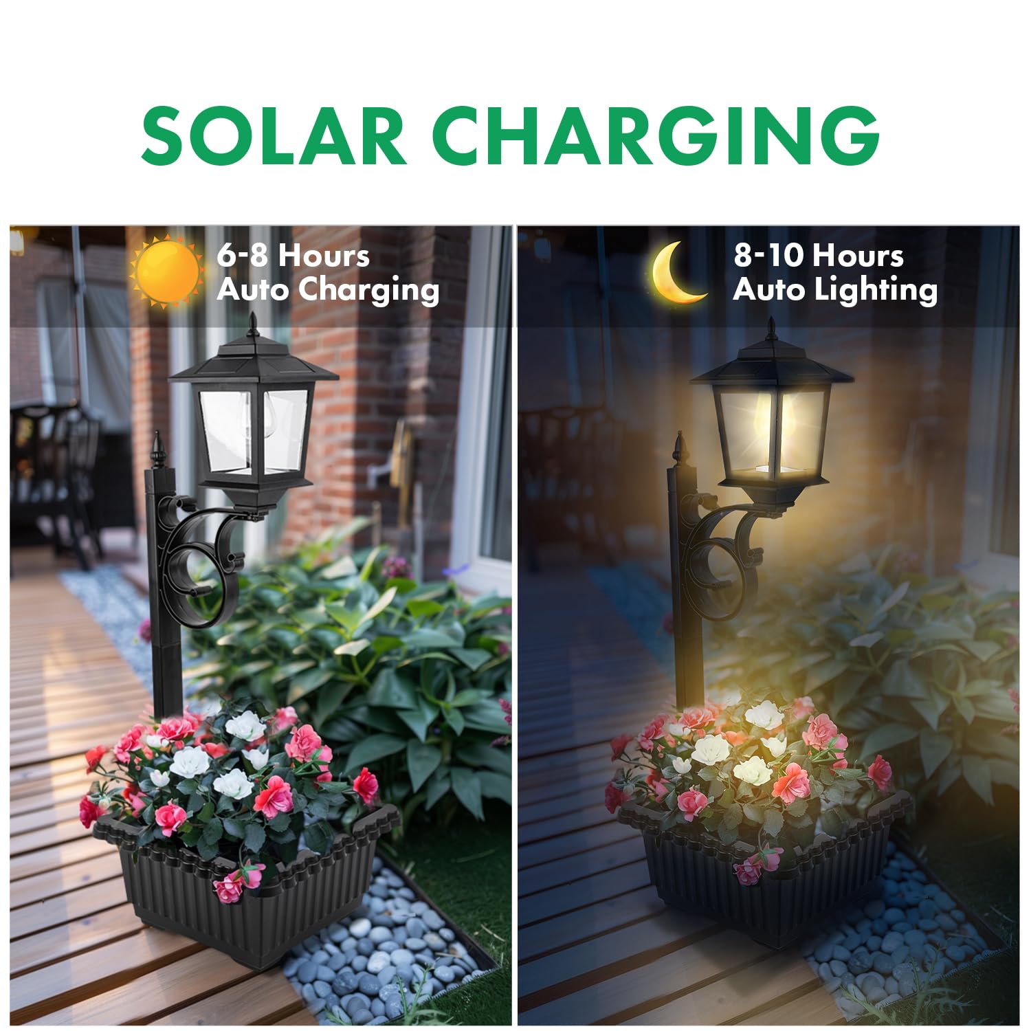 Solar Lamp Post with Planter