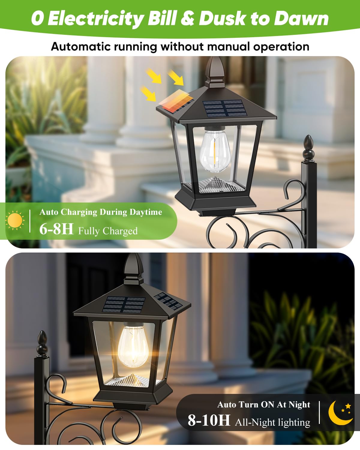 Solar Lamp Post with Planter