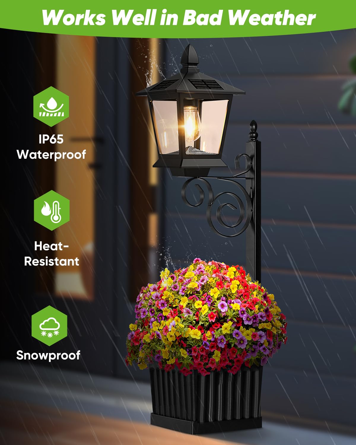 Solar Lamp Post with Planter