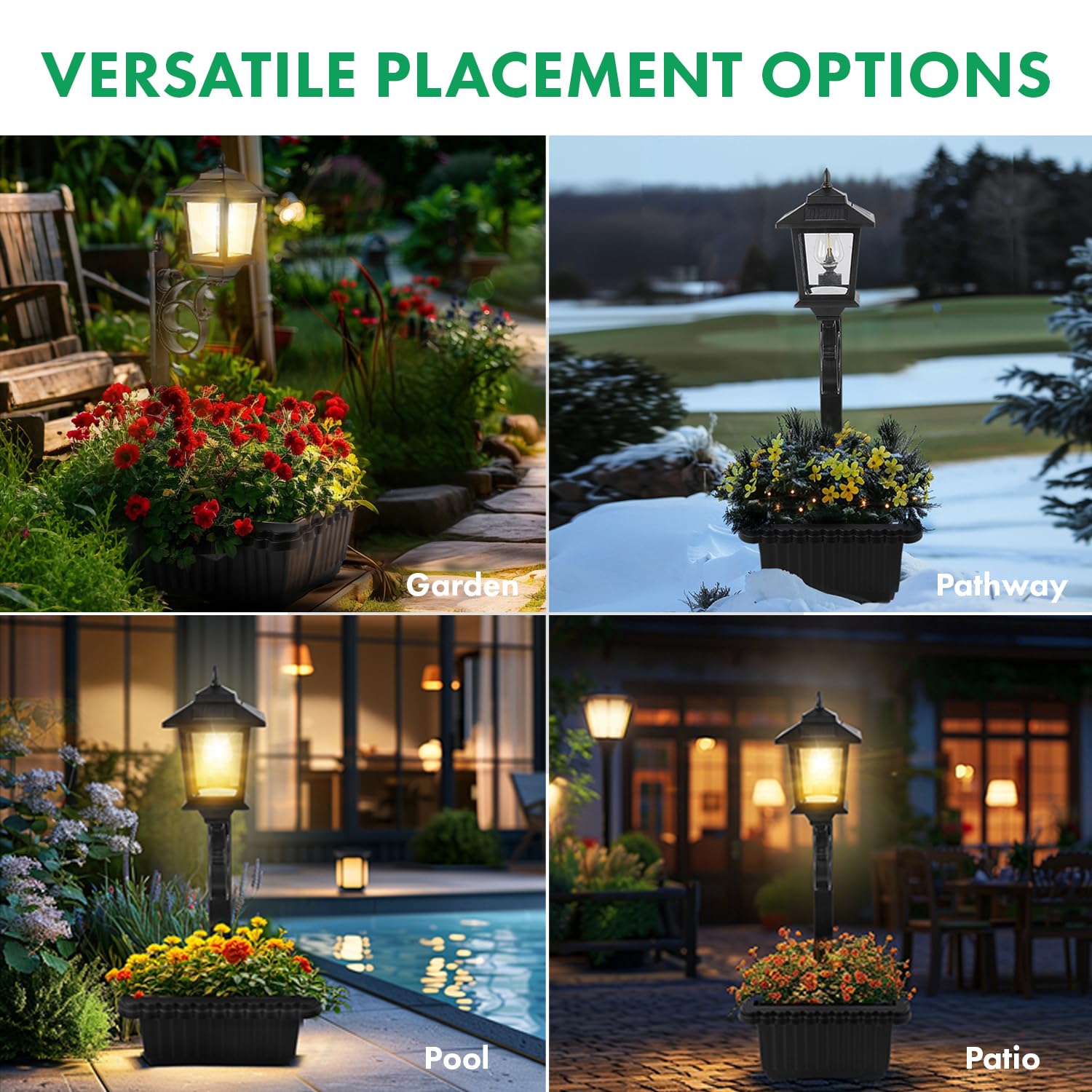Solar Lamp Post with Planter