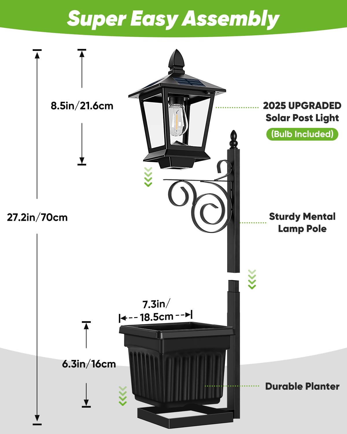 Solar Lamp Post with Planter