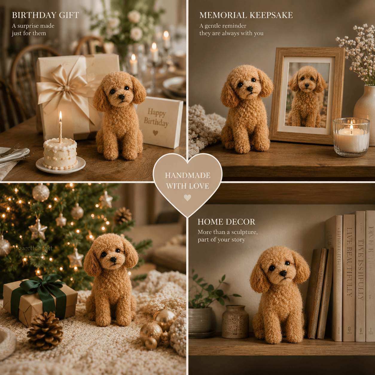 Personalized Felt Pet Portrait Sculpture