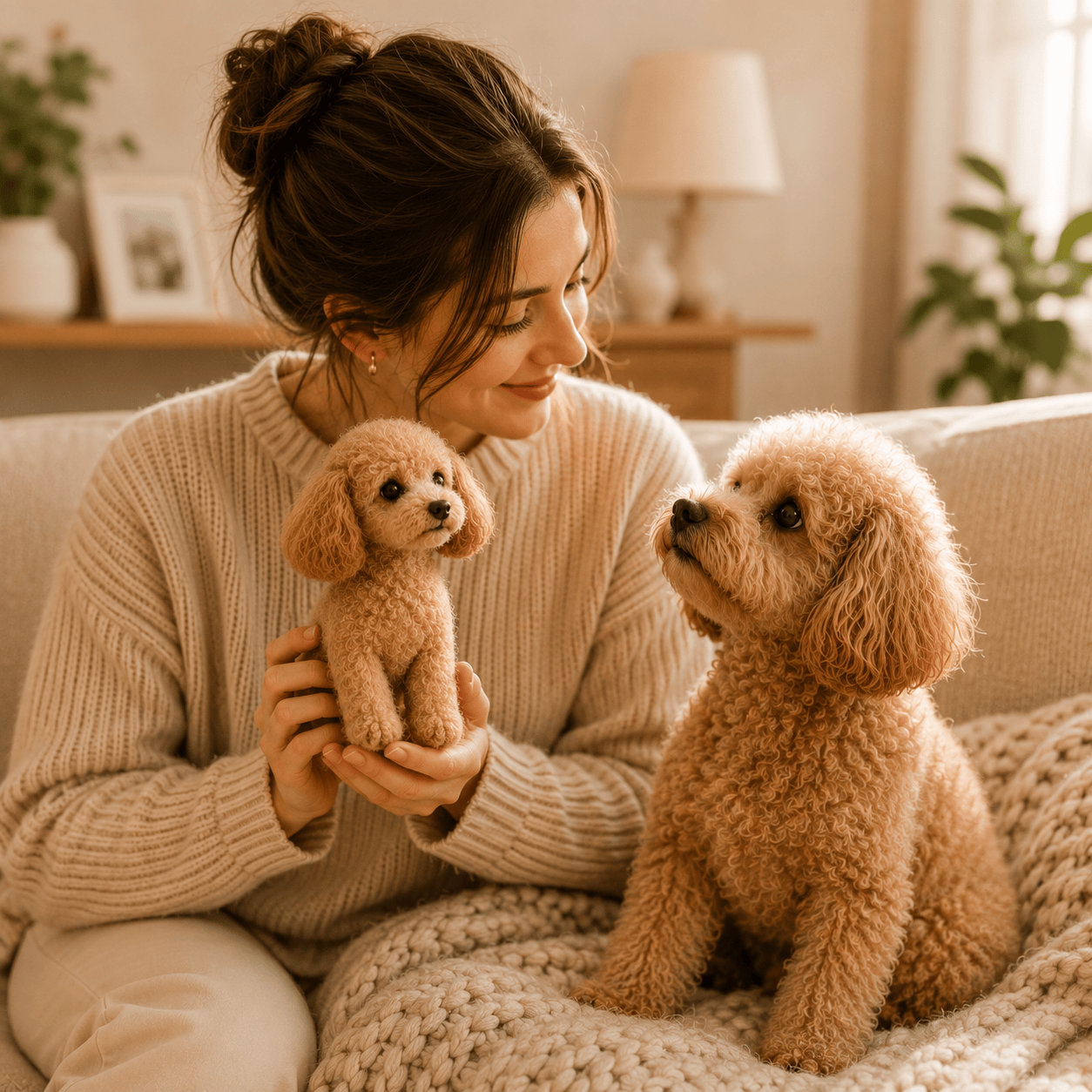 Personalized Felt Pet Portrait Sculpture