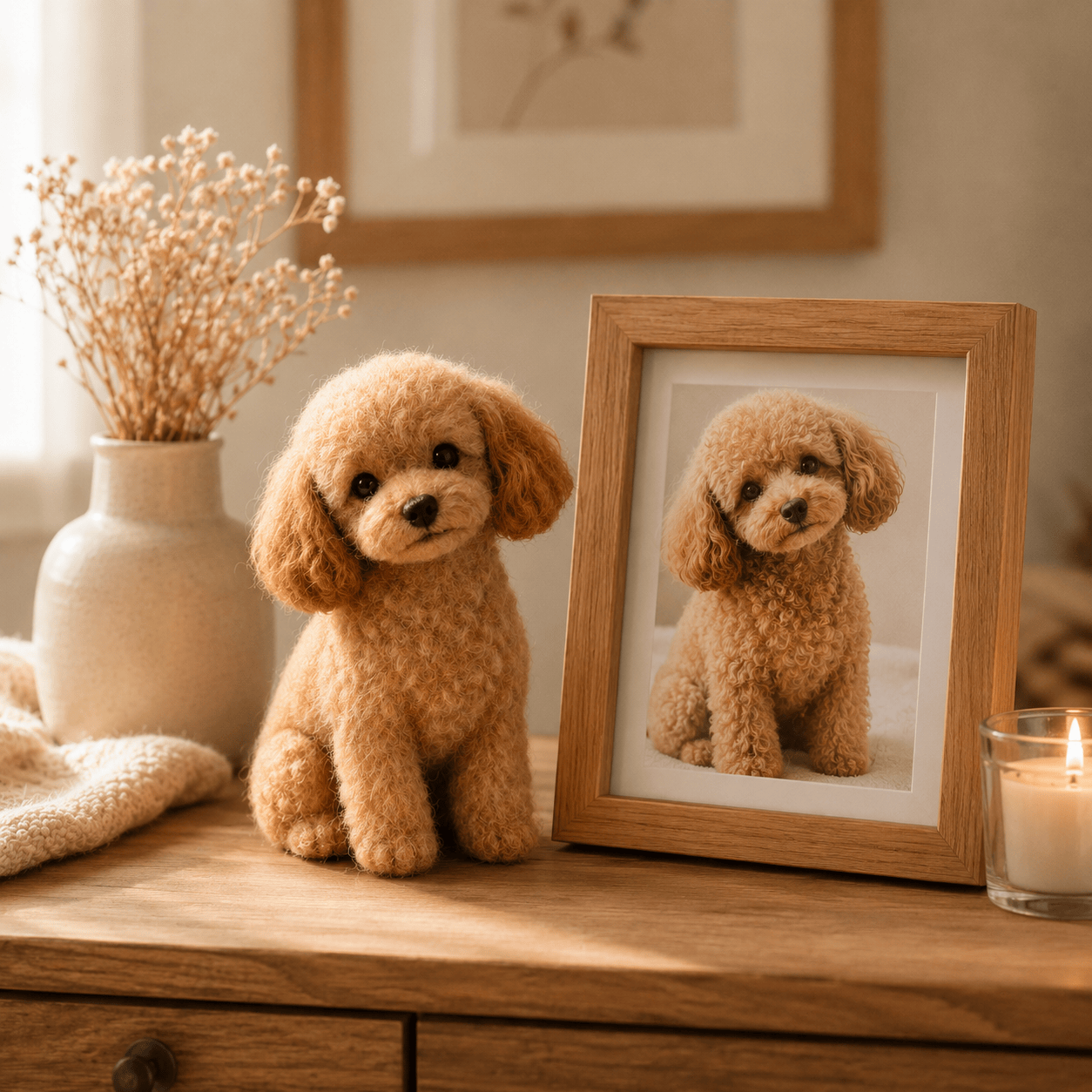 Personalized Felt Pet Portrait Sculpture