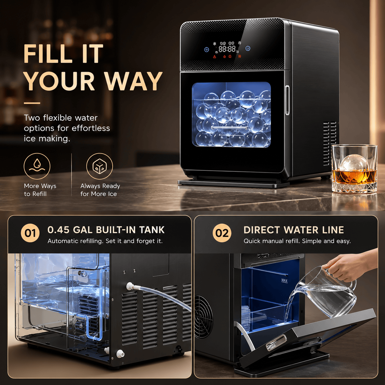 Crystal Clear Sphere Ice Maker