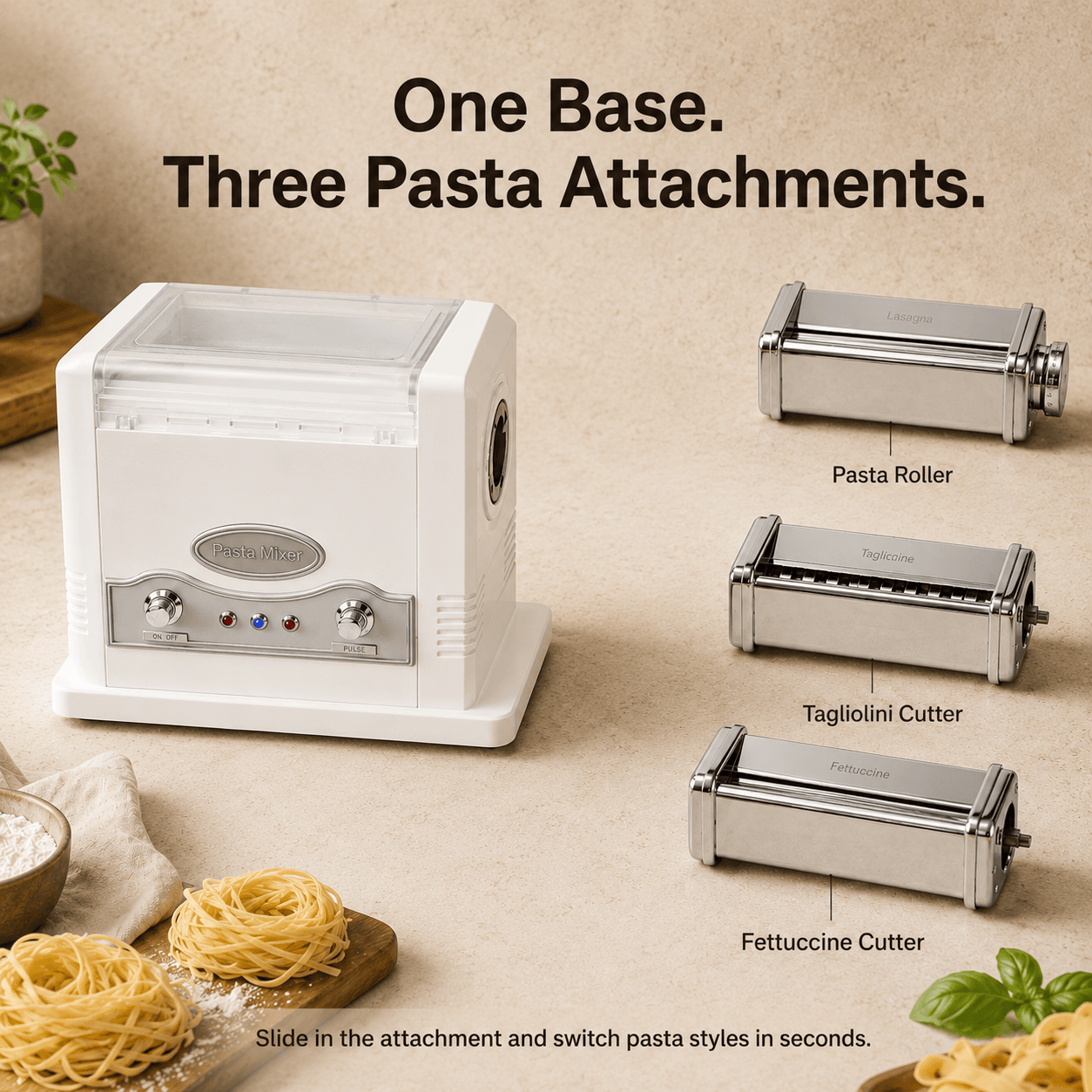 4-in-1 Electric Pasta Maker & Dough Mixer