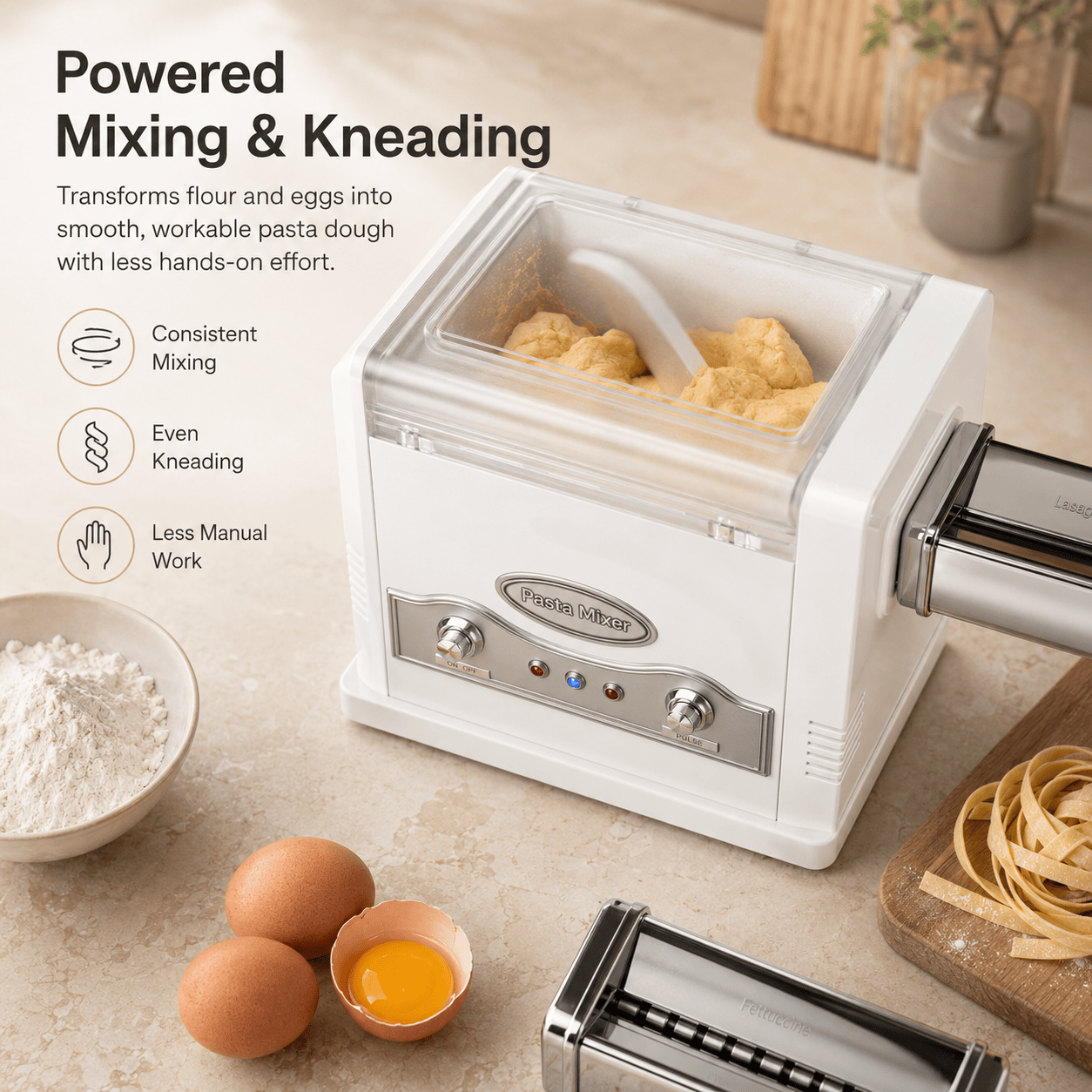 4-in-1 Electric Pasta Maker & Dough Mixer