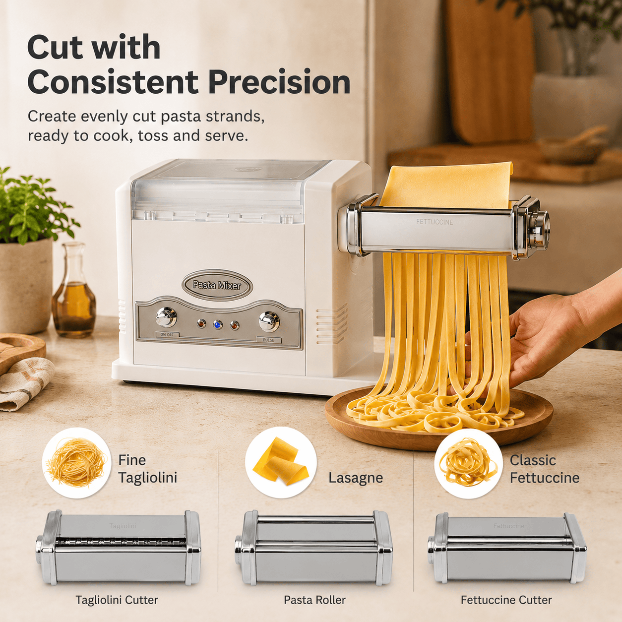 4-in-1 Electric Pasta Maker & Dough Mixer