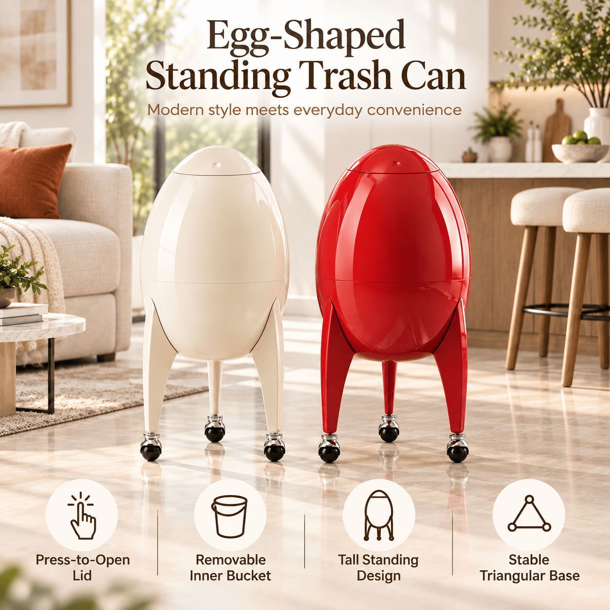 Modern Standing Trash Can