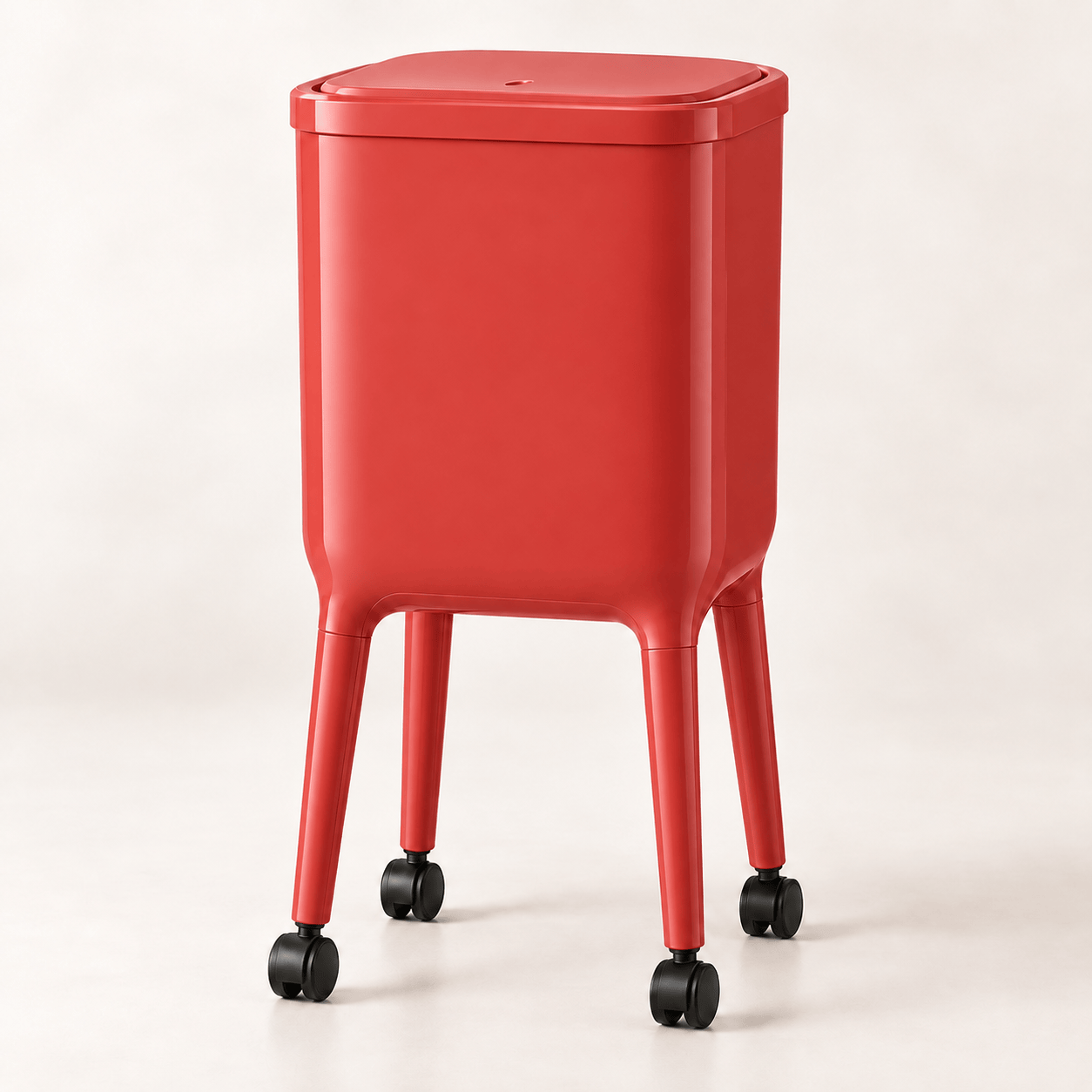 16L Tall Rolling Kitchen Trash Can