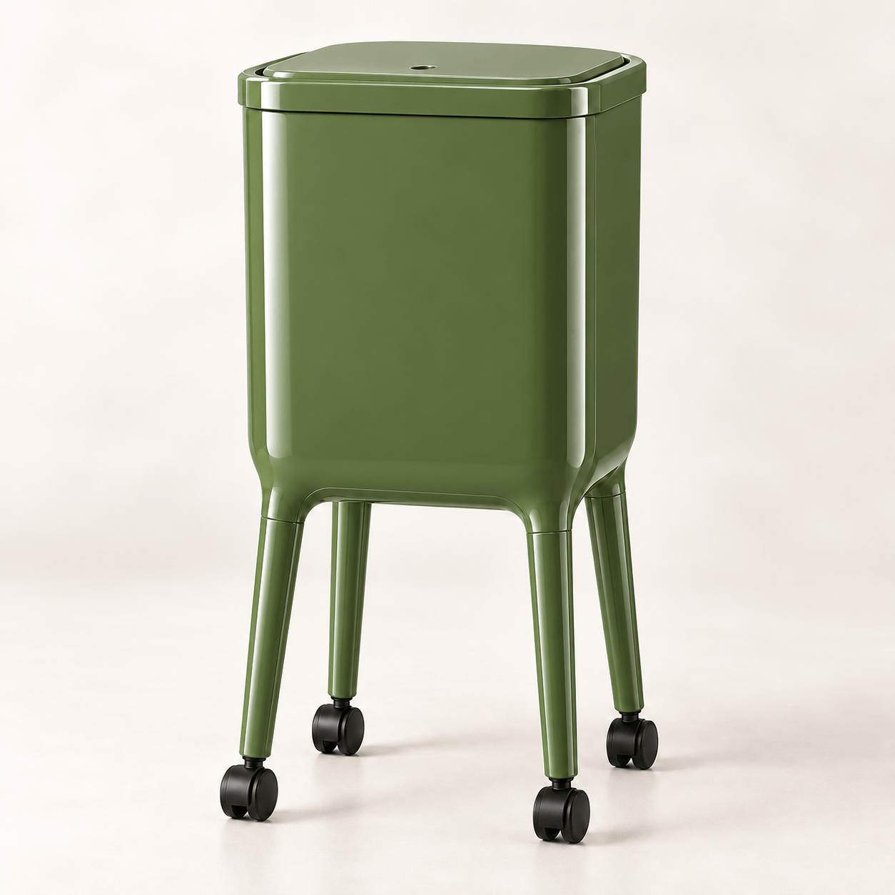 16L Tall Rolling Kitchen Trash Can