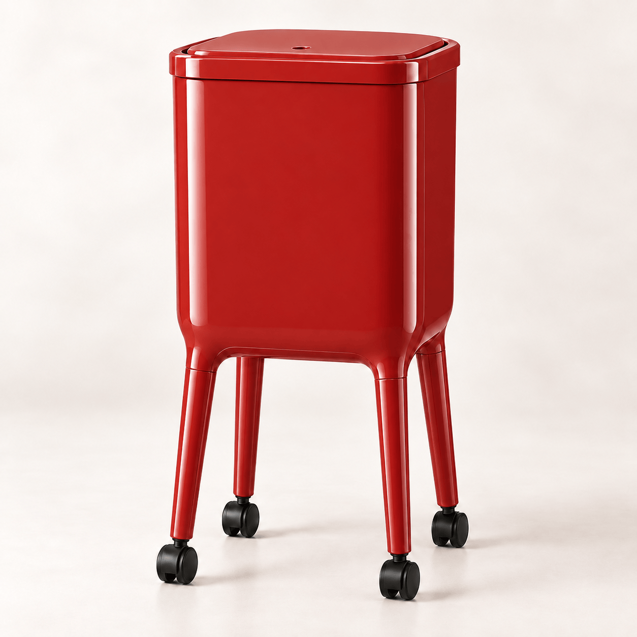 16L Tall Rolling Kitchen Trash Can