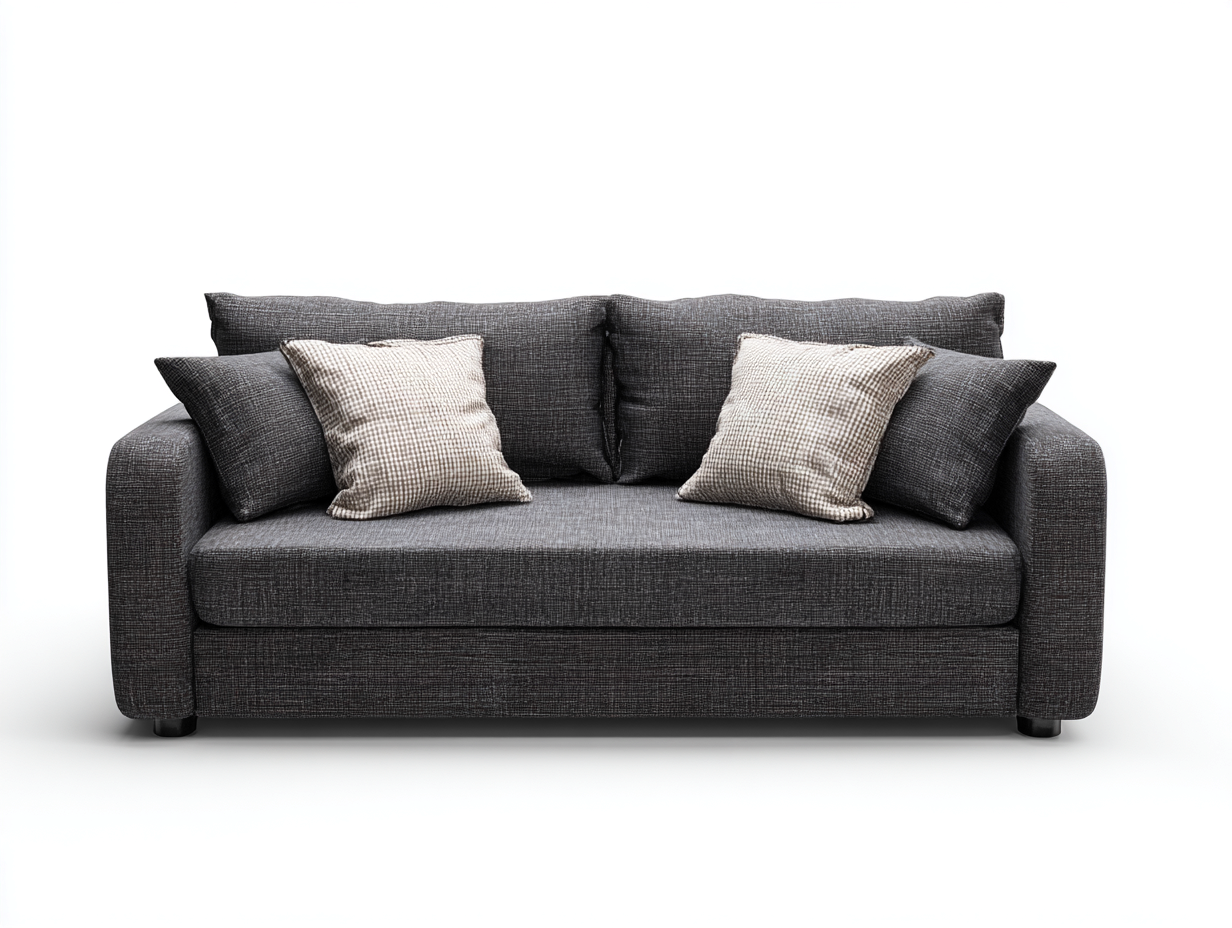Zweisitzer Sofa - Stoff-Holz - 185x95x82 cm - Dunkelgrau - Modernes Design-Nookuphaus