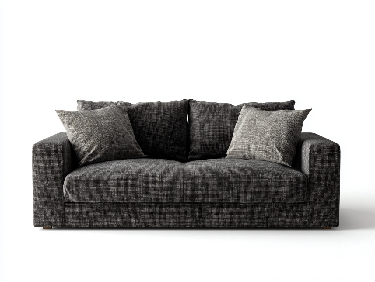 Zweisitzer Sofa - Stoff-Holz - 188x96x84 cm - Dunkelgrau - Modernes Design-Nookuphaus
