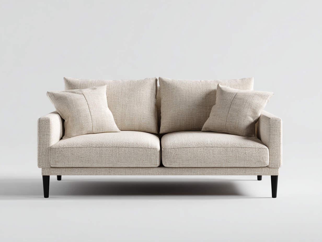 Zweisitzer Sofa - Stoff-Holz - 188x97x86 cm - Beige - Modern-Nookuphaus