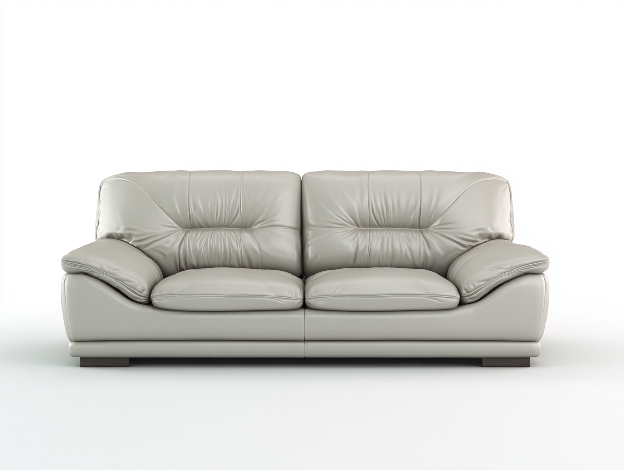 Zweisitzer Sofa - Leder - 176x92x84 cm - Hellgrau - Modernes Design-Nookuphaus