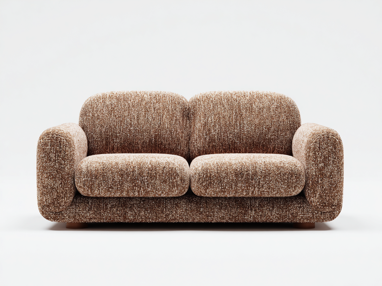 Zweisitzer Sofa - Stoff-Holz - 174x90x80 cm - Braun - Modernes Design-Nookuphaus