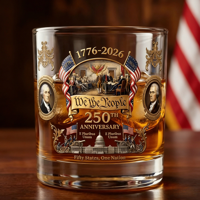 🦅250 Years of Freedom Commemorative Whiskey Glass