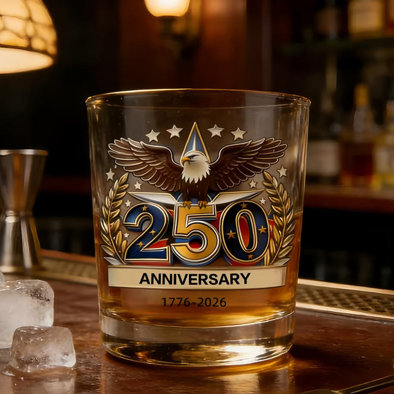 🦅250 Years of Freedom Commemorative Whiskey Glass