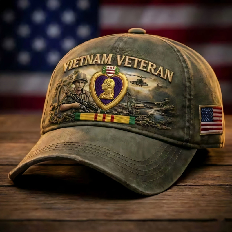 ✨Crafted by Hand Embroidery-Vietnam Veteran Commemorative Cap