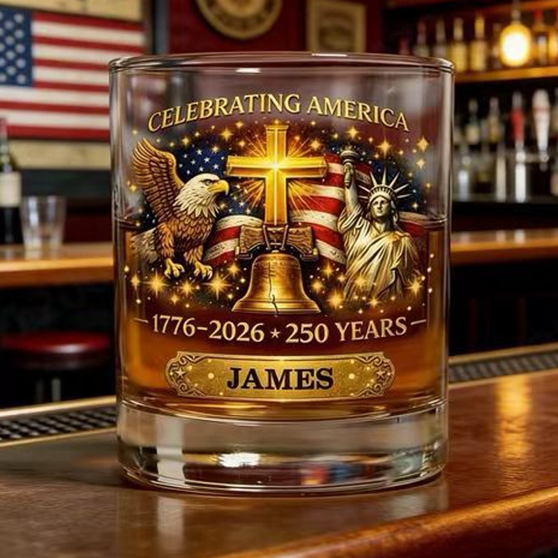 🦅250 Years of Freedom Commemorative Whiskey Glass