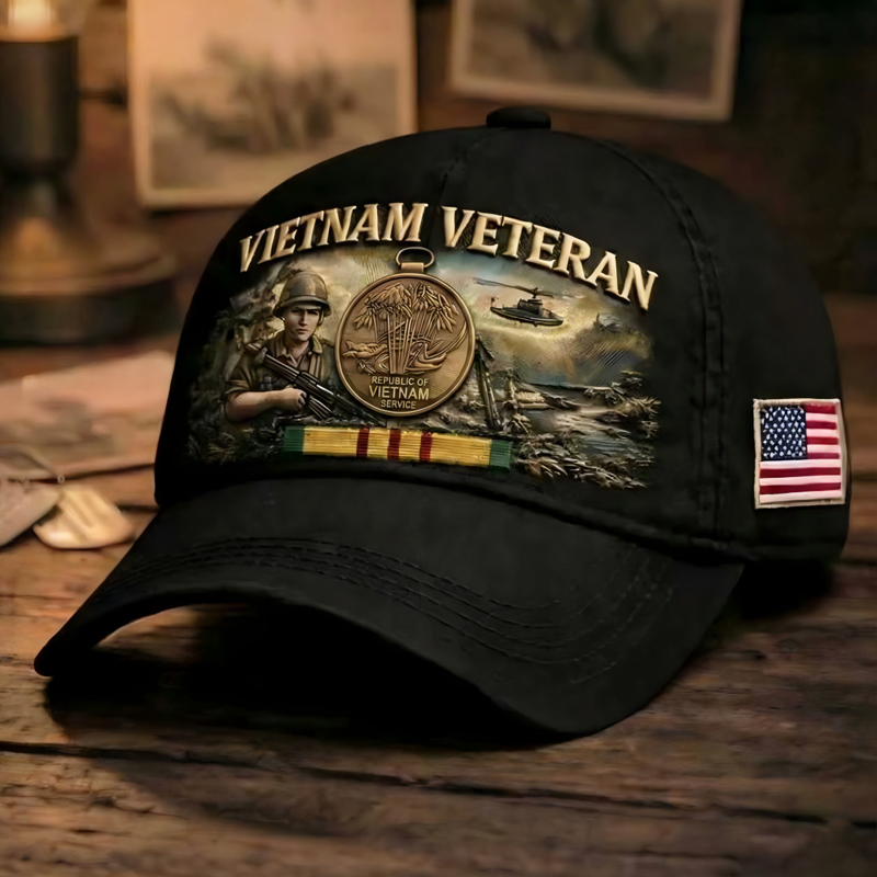 ✨Crafted by Hand Embroidery-Vietnam Veteran Commemorative Cap