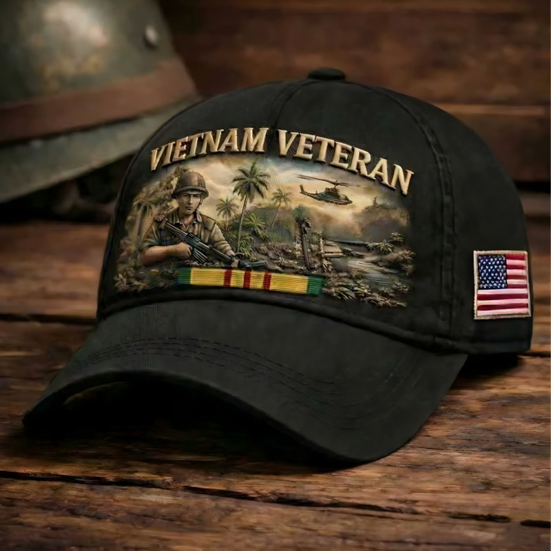 ✨Crafted by Hand Embroidery-Vietnam Veteran Commemorative Cap