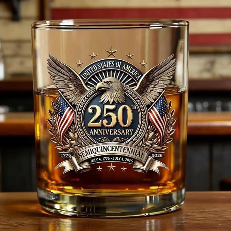 🦅250 Years of Freedom Commemorative Whiskey Glass