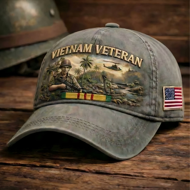 ✨Crafted by Hand Embroidery-Vietnam Veteran Commemorative Cap