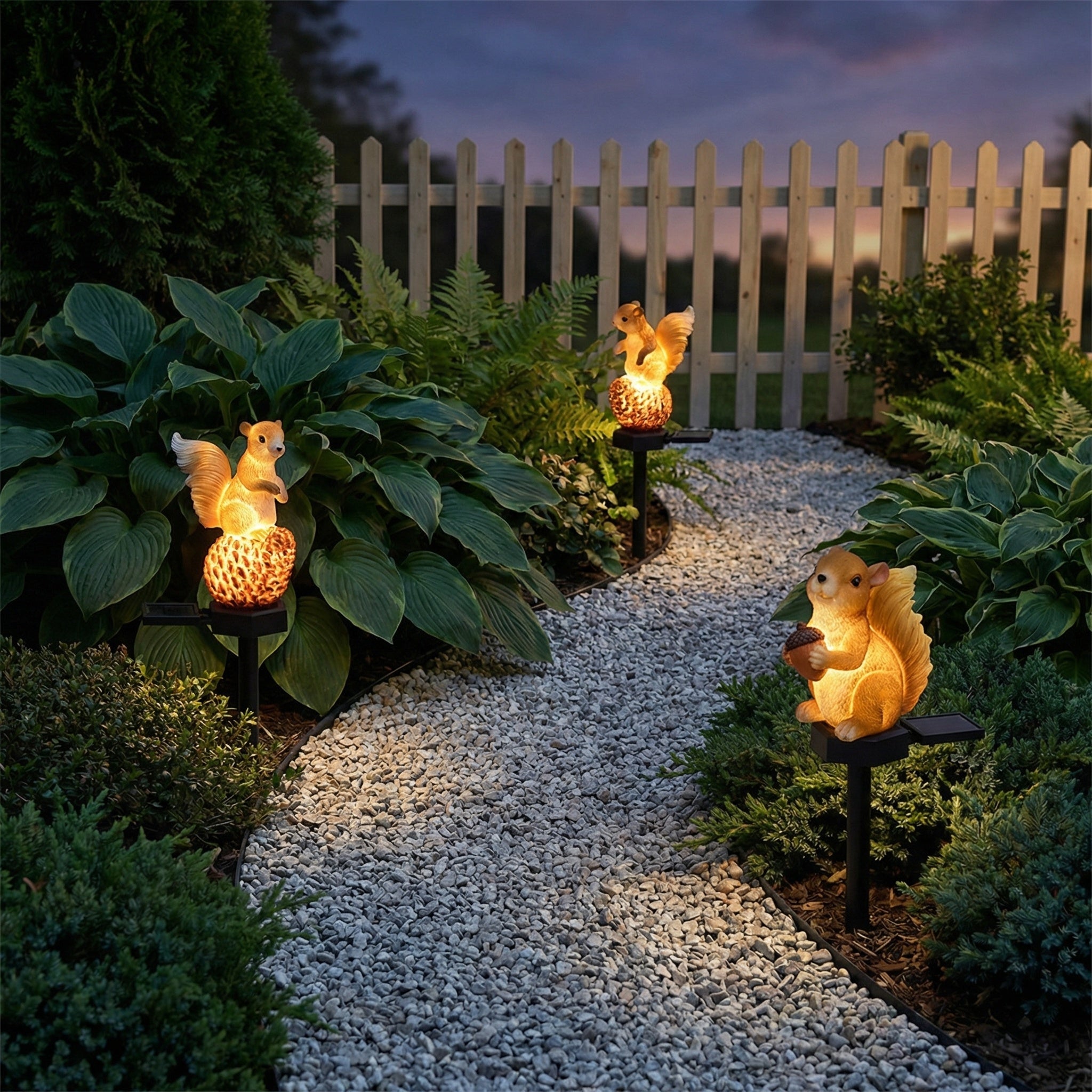 Whimsical Solar Powered Squirrel Garden Decor