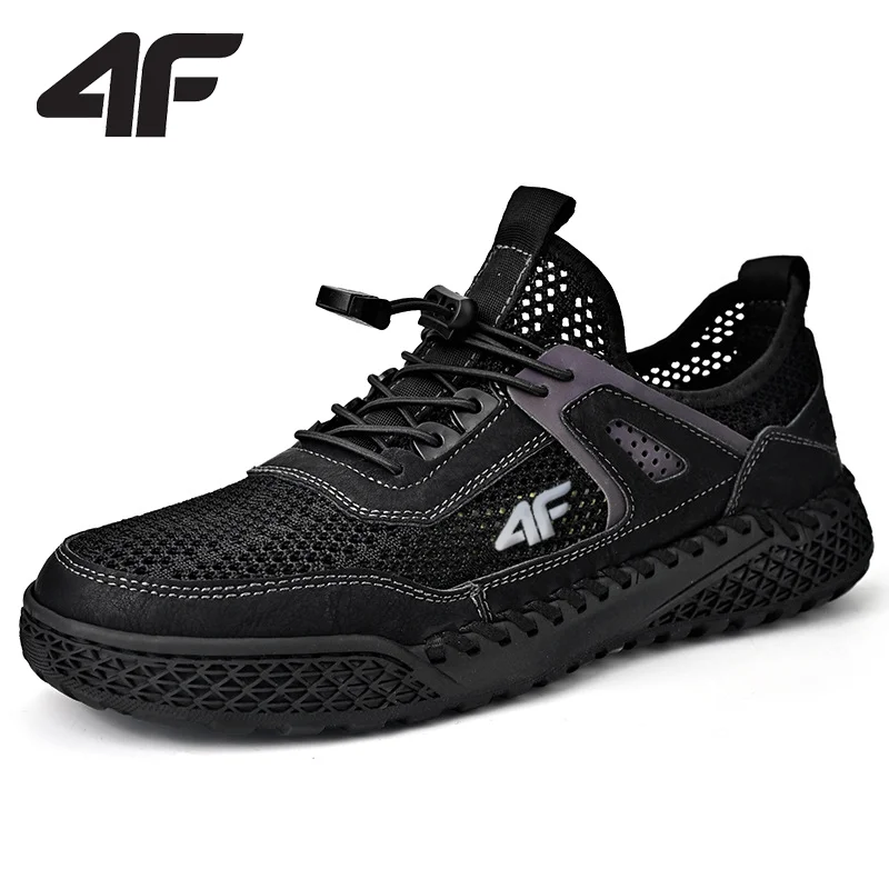 4F® Męskie skórzane buty z siatki oddychające buty turystyczne