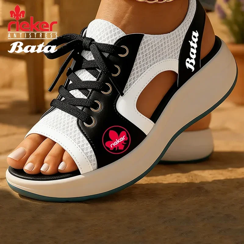 2026 Rieker × Bata – nowe sportowe sandały rekreacyjne z wygodnym sznurowaniem i masującą podeszwą