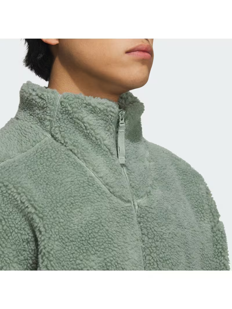 Męska i damska bluza sherpa adidas® z pełnym zamkiem i stojącym kołnierzem – ciepła na każdą okazję
