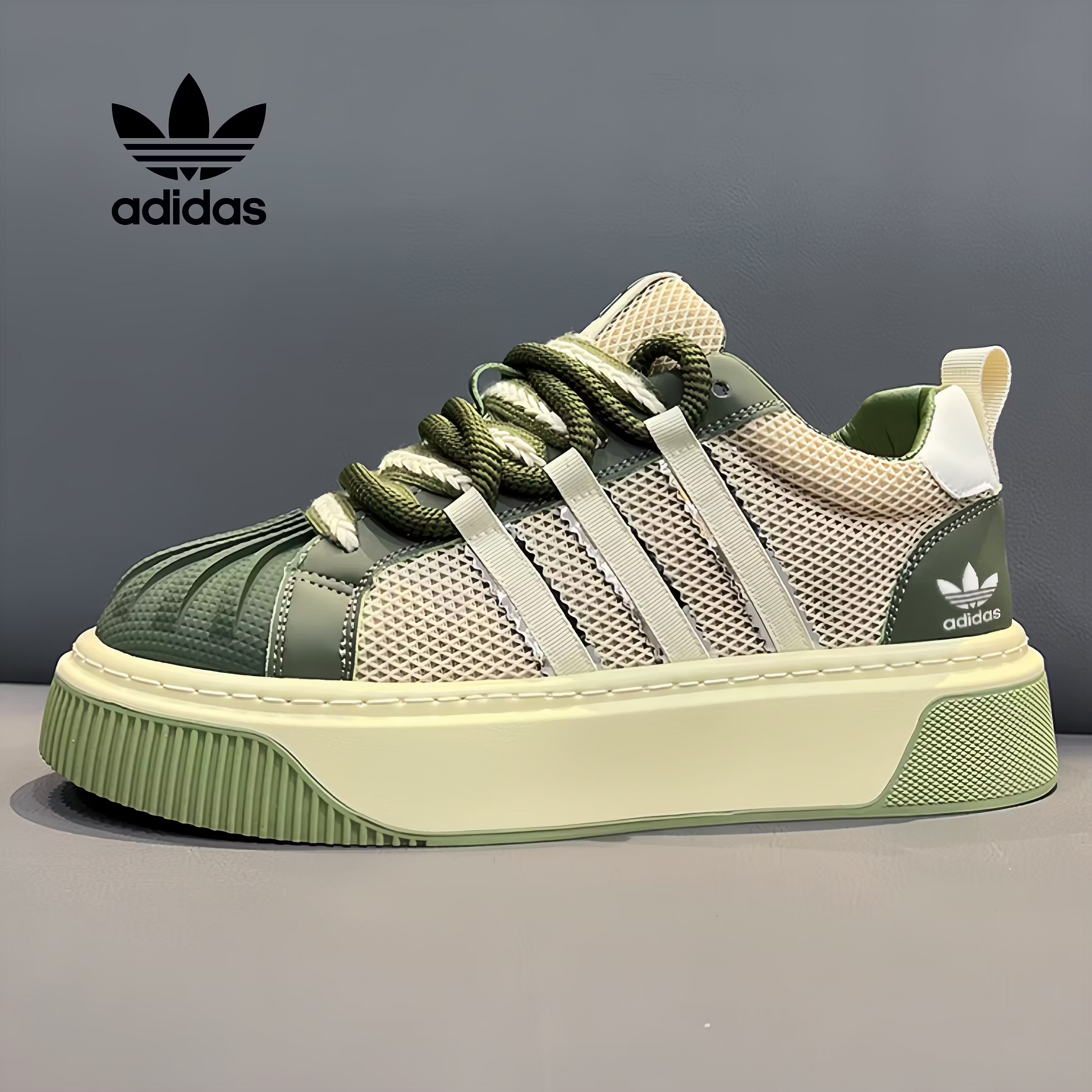 Adidas Buty Rekreacyjne z Muszlą na Przodzie i Podwyższoną Podeszwą