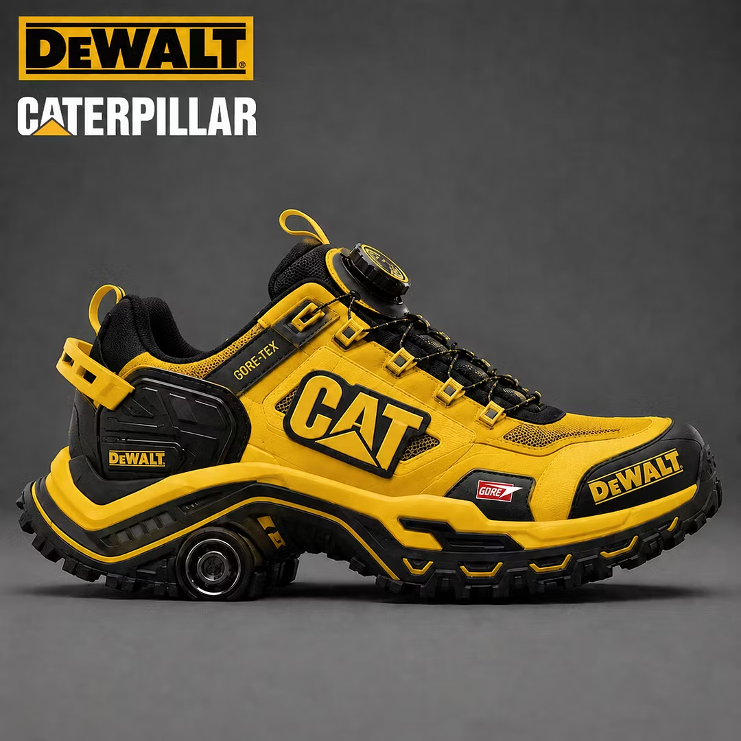 Wodoodporne i oddychające męskie buty robocze i turystyczne marek CAT® i DEWALT idealnie nadają się do pracy i aktywności na świeżym powietrzu.
