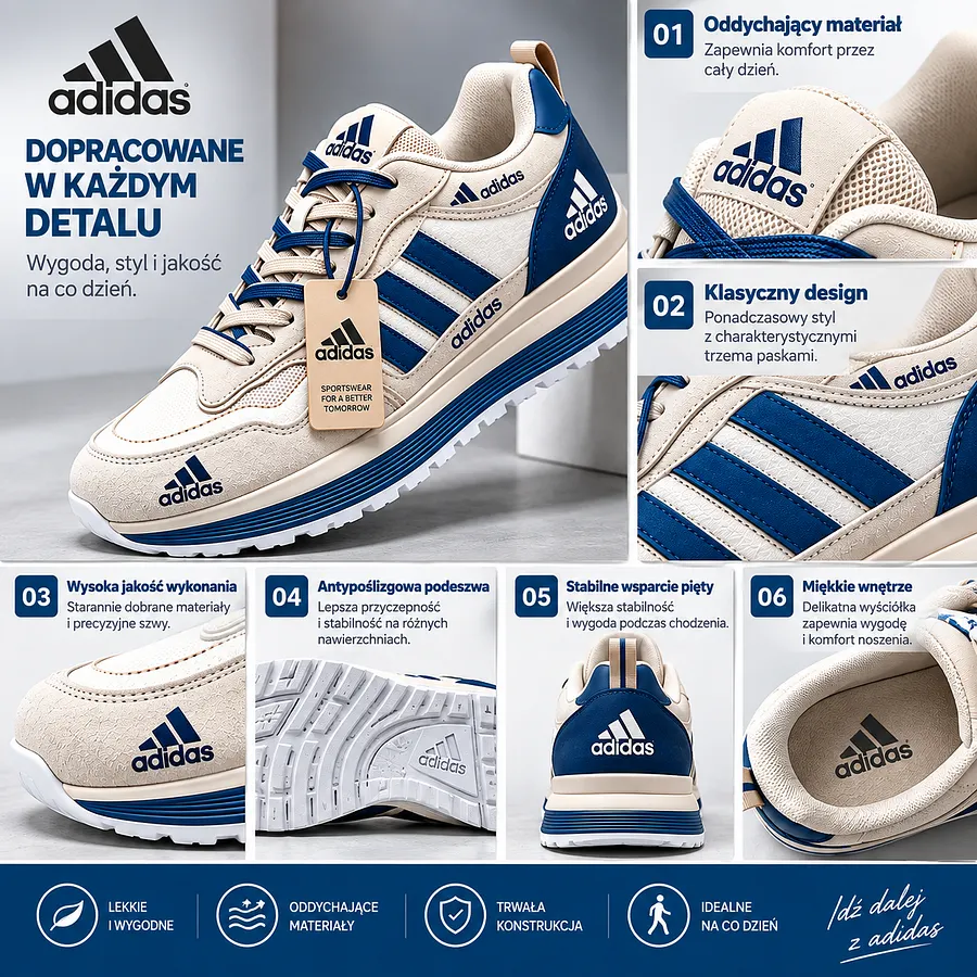 adidas męskie sneakersy – zdjęcie 1
