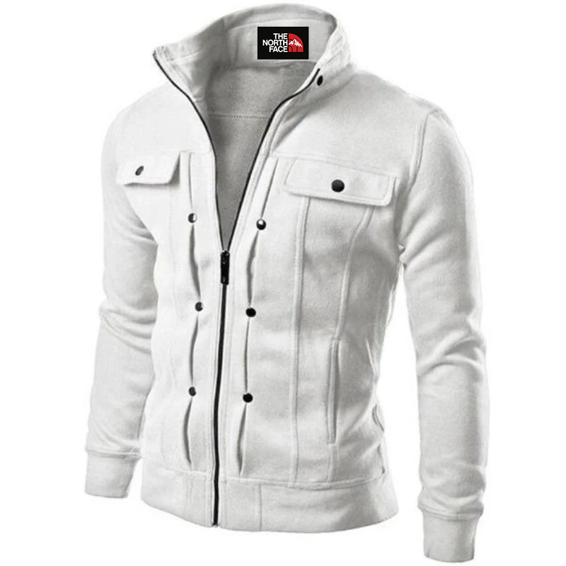Kurtka męska The North Face® – biała, stylowa i ciepła odzież casual
