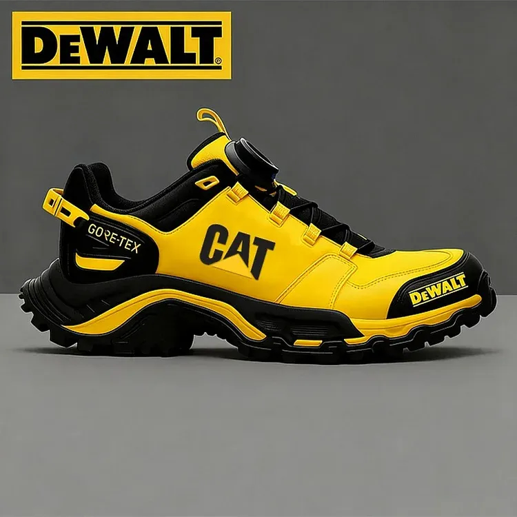 Wodoodporne i oddychające męskie buty robocze i turystyczne marek CAT® i DEWALT idealnie nadają się do pracy i aktywności na świeżym powietrzu.