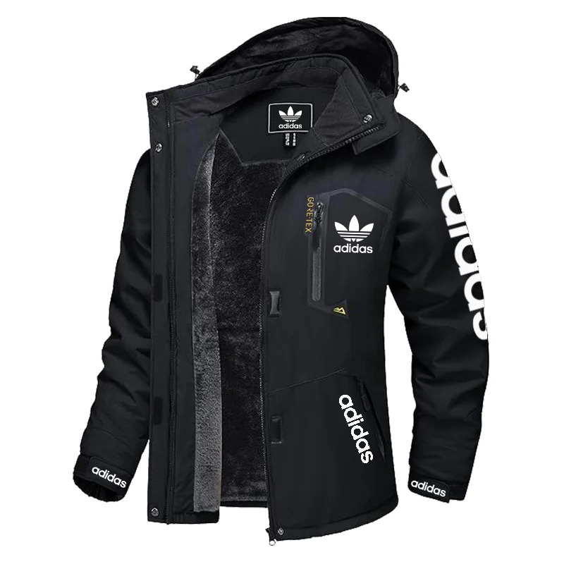 Pánska nepremokavá a vetruodolná zateplená bunda s kapucňou od značky Adidas