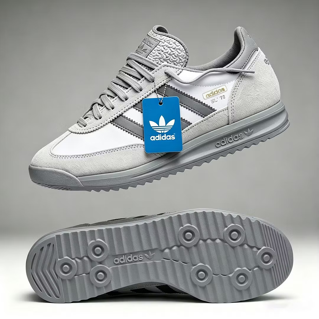 buty sportowo-casualowe Adidas: łącząc skórę z oddychającą siateczką, zapewniają wysoki komfort noszenia.